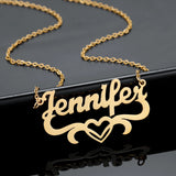 Heart Name Necklace Stainless Steel Pendant Chain for Women