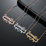Heart Name Necklace Stainless Steel Pendant Chain for Women