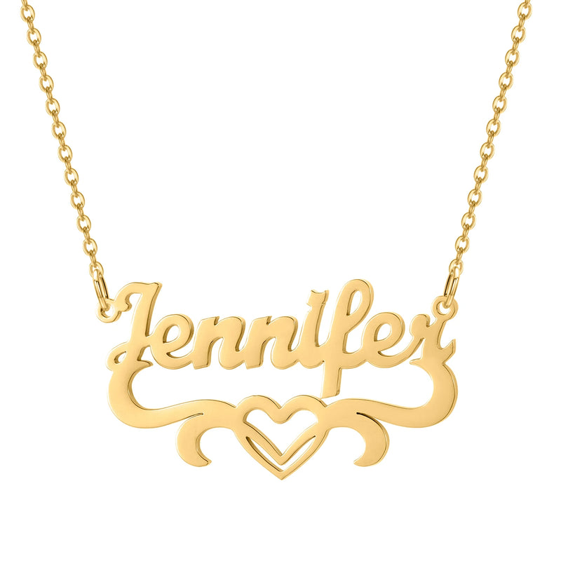 Heart Name Necklace Stainless Steel Pendant Chain for Women
