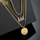 Layered Personalized Name Necklace Angel Number Pendant Constellation