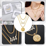 Layered Personalized Name Necklace Angel Number Pendant Constellation
