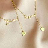 Personalized Paw Print Name Necklace for Pet Lovers