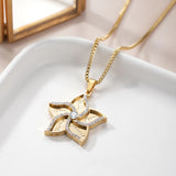 Personalized Wind Rose Name Necklace with Zircon Crystals