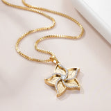 Personalized Wind Rose Name Necklace with Zircon Crystals