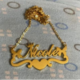 Personalized Name Necklace Women Girl Heart Pendant Stainless Steel