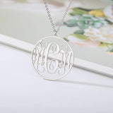 Personalized Name Necklace Women Girls Stainless Steel Hollow Monogram Initials