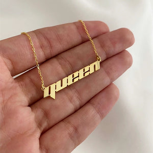 Custom Name Necklace Stainless Steel Pendant Choker