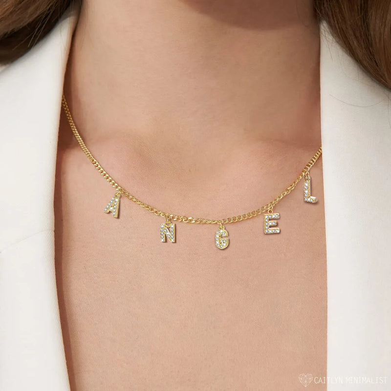 Personalized Name Necklace,Initial Letter Pendant, Gift for Mom Wife Girlfriend