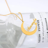 Custom Name Necklace Women Stainless Steel Star Moon Pendant