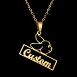 Personalized Cartoon Rabbit Name Necklace for Women