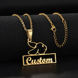 Personalized Cartoon Rabbit Name Necklace for Women
