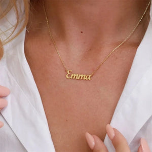 Personalized Name Necklace for Women Girls Stainless Steel Chain Choker