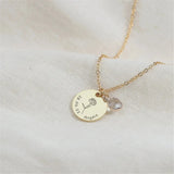Personalized Name Necklace with Birth Flower, Engraved Necklace