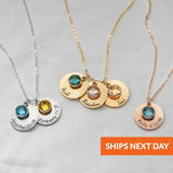 Custom Name Necklace with Birthstone