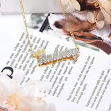Personalized Crown Name Necklace Stainless Steel Hip-hop Nameplate