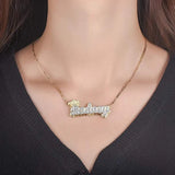 Personalized Crown Name Necklace Stainless Steel Hip-hop Nameplate