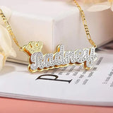 Personalized Crown Name Necklace Stainless Steel Hip-hop Nameplate