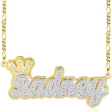 Personalized Crown Name Necklace Stainless Steel Hip-hop Nameplate