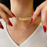 Diamond Butterfly Pendant Personalized Name Necklace for Women