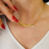 Diamond Butterfly Pendant Personalized Name Necklace for Women