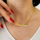 Diamond Butterfly Pendant Personalized Name Necklace for Women