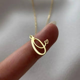 Personalized Name Necklace with Heart Charm Pendant Stainless Steel Jewelry