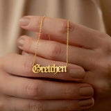 Personalized Name Necklace for Women, Gothic Style Custom Name Jewelry