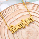 Old English Font Name Necklace Stainless Steel Christmas Gift