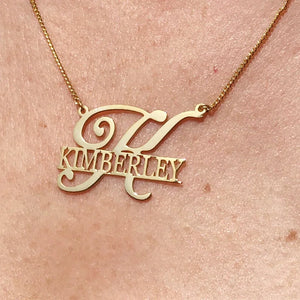 Personalized Name Necklaces For Women - Big First Letters Nameplate Choker