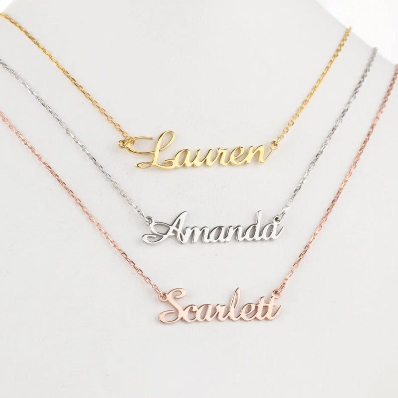 Personalized Name Necklaces-Stainless Name Necklace-Custom Mama Necklace