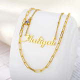 Custom Name Necklace Birthstone Stainless Steel Women