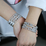 Customize Name 5A Cubic Zirconia Initial Slider Bracelet
