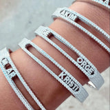 Customize Name 5A Cubic Zirconia Initial Slider Bracelet