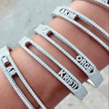 Personalized Initial Slider Bangle Bracelets