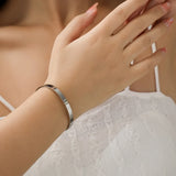 Personalized Name Paw Cuff Bangle Stainless Steel Bangle