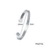 Personalized Name Paw Cuff Bangle Stainless Steel Bangle