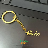 Custom Name Pendant Keychain Stainless Steel for Women Men Keyring