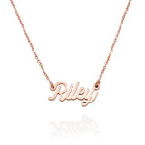 Custom Name Pendant Necklace Steel Nameplate Birthday Gift