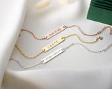 Personalized Name Plate Bracelet, Custom Engraved Bar Bracelet