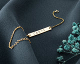 Personalized Name Plate Bracelet, Custom Engraved Bar Bracelet