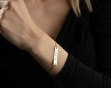 Personalized Name Plate Bracelet, Custom Engraved Bar Bracelet