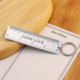 Personalized Name Ruler Keychain Stainless Steel Fathers Gift