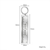 Personalized Name Ruler Keychain Stainless Steel Fathers Gift