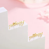 Personalized Name Steel Earrings for Women Nameplate Letter Stud Jewelry
