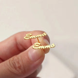 Personalized Name Steel Earrings for Women Nameplate Letter Stud Jewelry
