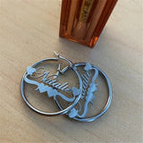 Custom Stainless Steel Earrings for Kids - 30mm Hoop Name Jewelry