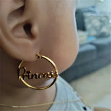 Custom Stainless Steel Earrings for Kids - 30mm Hoop Name Jewelry