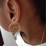 Custom Stainless Steel Earrings for Kids - 30mm Hoop Name Jewelry