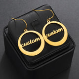 Personalized Stainless Steel Letter Earrings Women