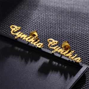 Personalized Name Stud Earrings for Women